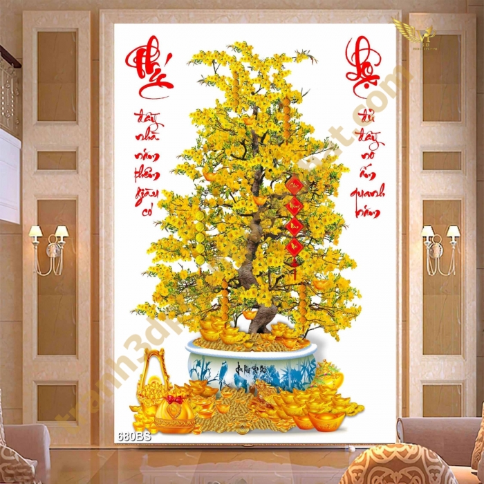 Tranh Gạch 3D Hoa Mai Vàng – Mang Tài Lộc, May Mắn Và Sang Trọng Cho Mọi Không Gian