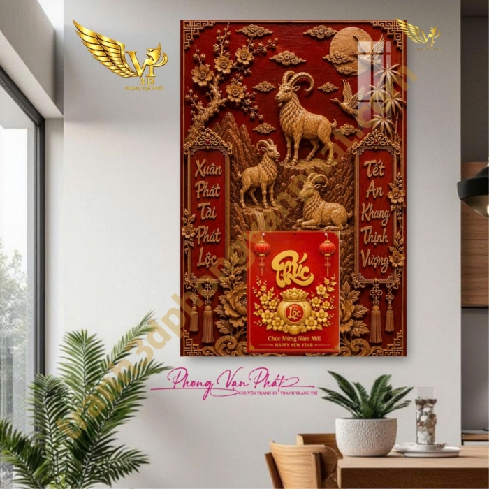 Lịch Tết 2027 Đinh Mùi – Lịch Gỗ Tráng Gương Phong Vạn Phát Cao Cấp