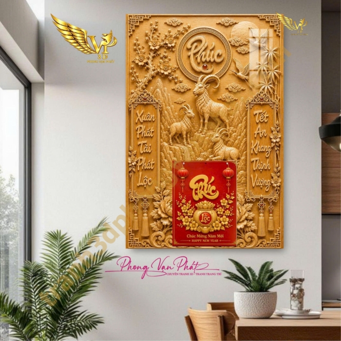 Lịch Tết 2027 Đinh Mùi – Lịch Gỗ Tráng Gương Phong Vạn Phát Cao Cấp