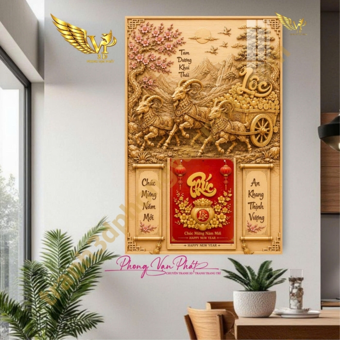 Lịch Tết 2027 Đinh Mùi – Lịch Gỗ Tráng Gương Phong Vạn Phát Cao Cấp