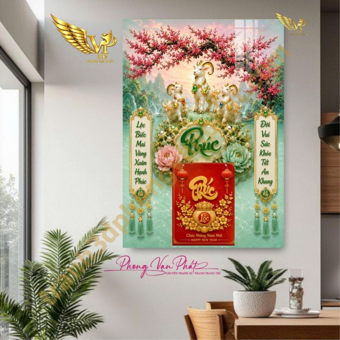 Lịch Tết 2027 Đinh Mùi – Lịch Gỗ Tráng Gương Phong Vạn Phát Cao Cấp