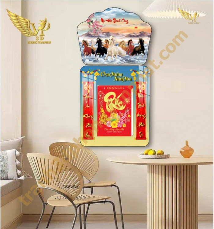 Lịch gổ tráng gương Phong Vạn Phát 