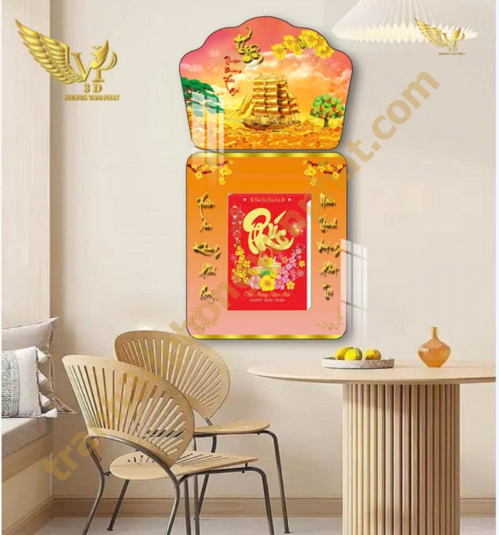 Lịch gổ tráng gương Phong Vạn Phát 