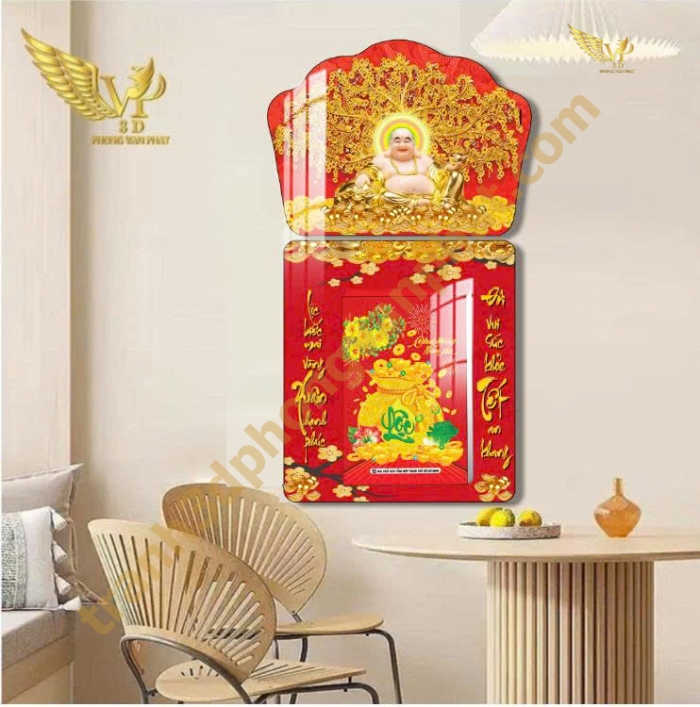 Lịch gổ tráng gương Phong Vạn Phát 