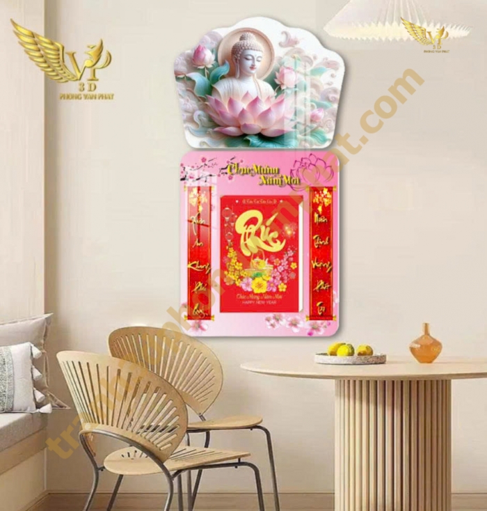 Lịch gổ tráng gương Phong Vạn Phát 