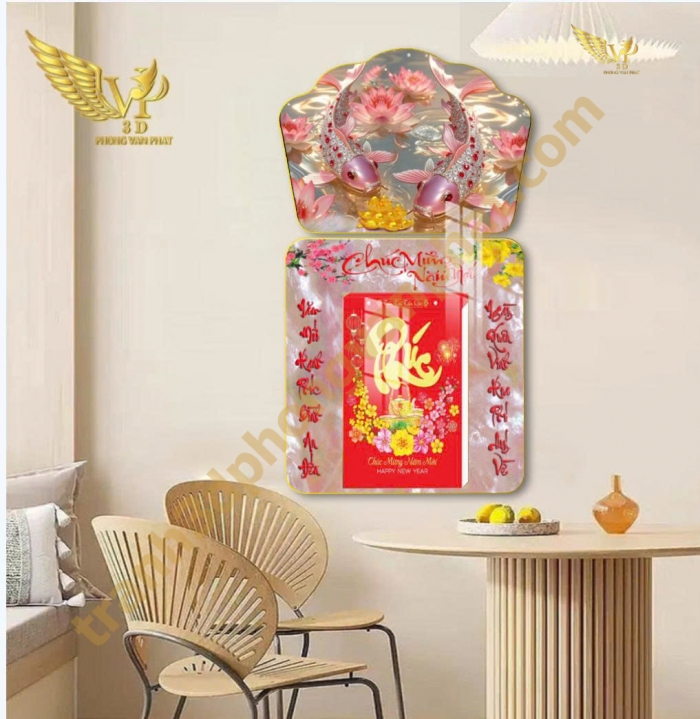Lịch gổ tráng gương Phong Vạn Phát 