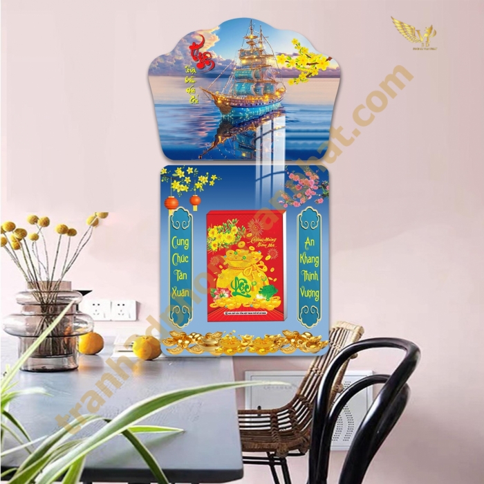 Lịch gổ tráng gương Phong Vạn Phát 
