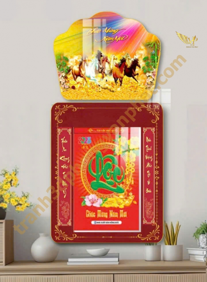 Lịch gổ tráng gương Phong Vạn Phát 