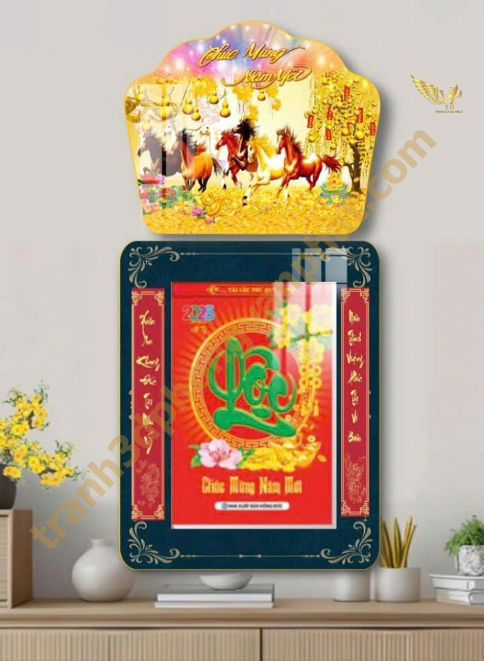 Lịch gổ tráng gương Phong Vạn Phát 