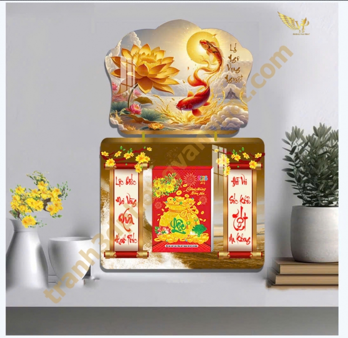 Lịch gổ tráng gương Phong Vạn Phát 