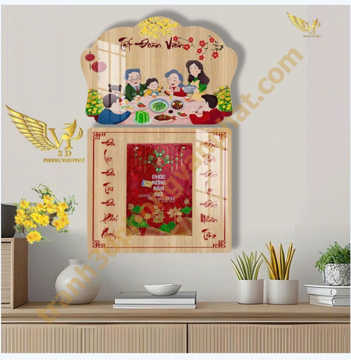 Lịch gổ tráng gương Phong Vạn Phát 