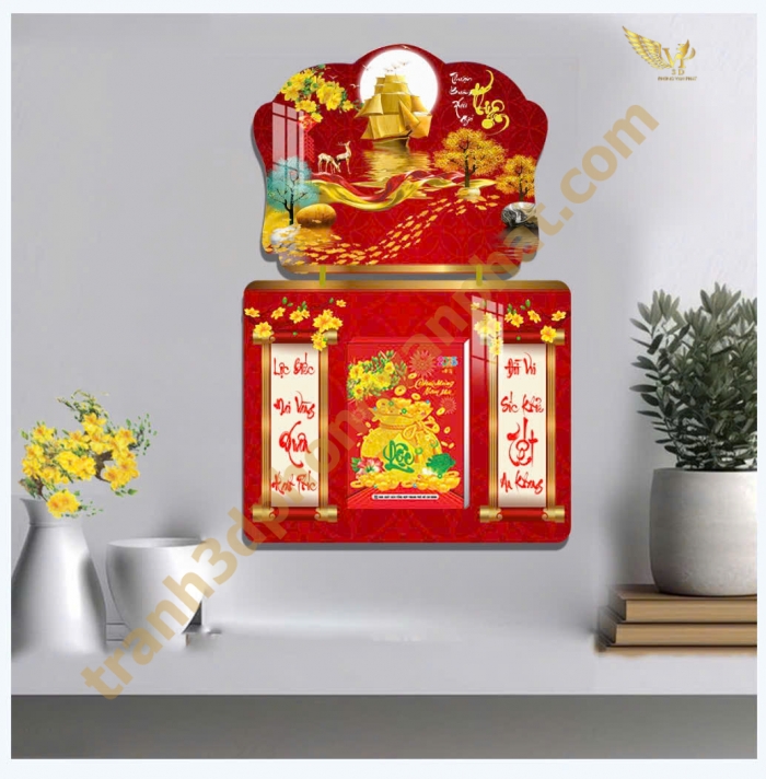 Lịch gổ tráng gương Phong Vạn Phát 