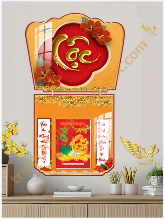 Lịch gổ tráng gương Phong Vạn Phát 