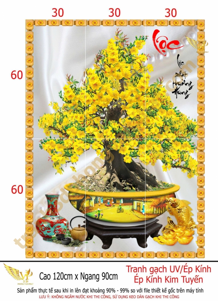 tranh gạch 3d hoa mai