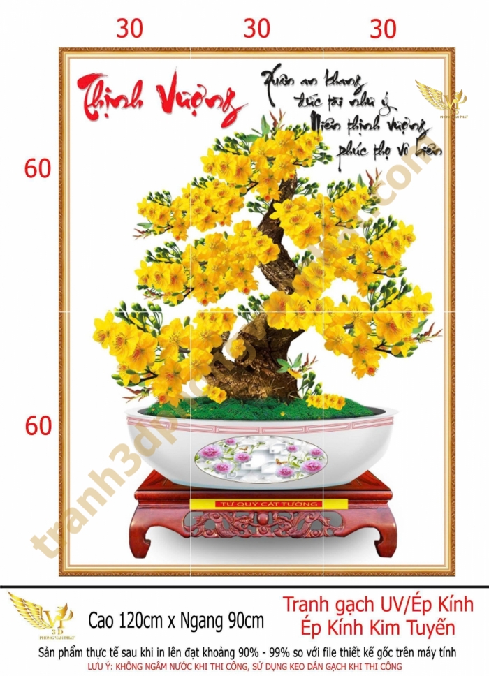 tranh gạch 3d hoa mai