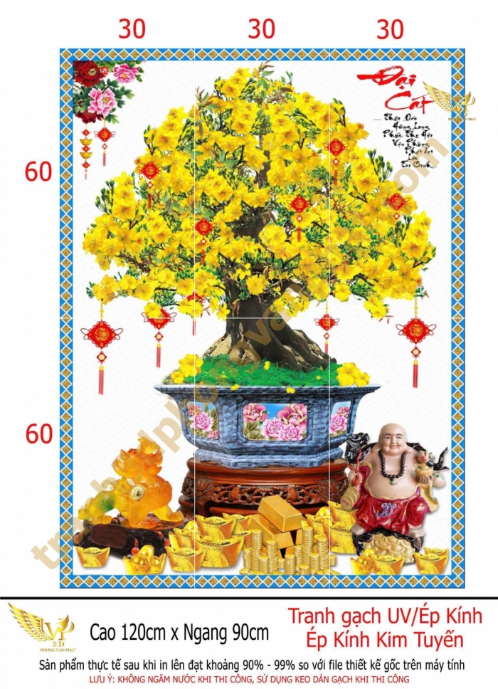 tranh gạch 3d hoa mai