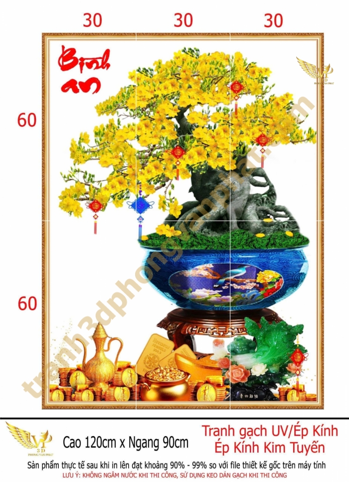 tranh gạch 3d hoa mai