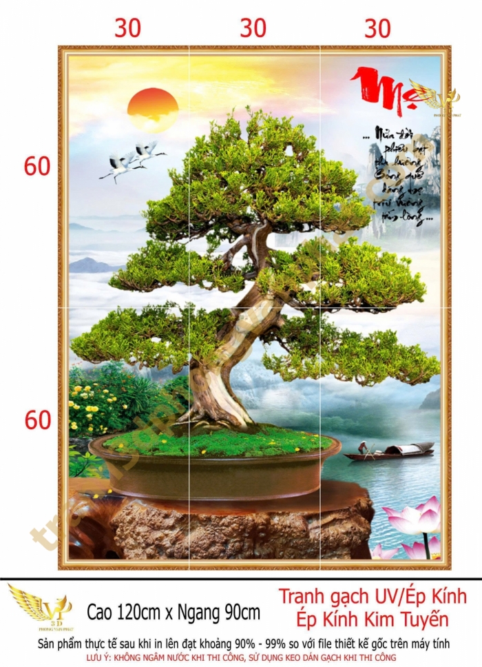 tranh gạch 3d hoa mai