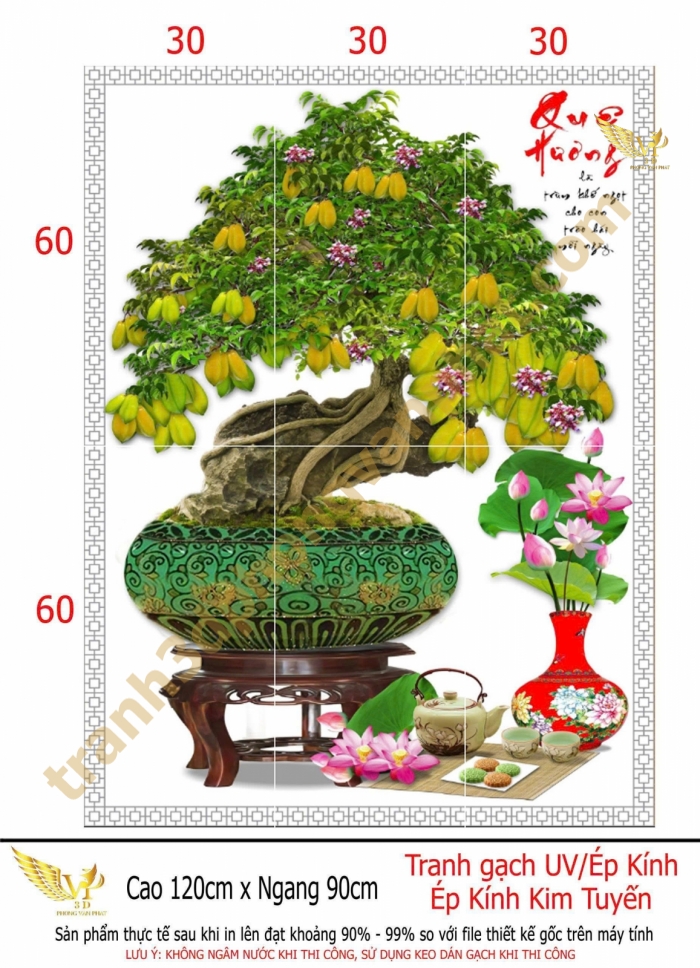 tranh gạch 3d hoa mai