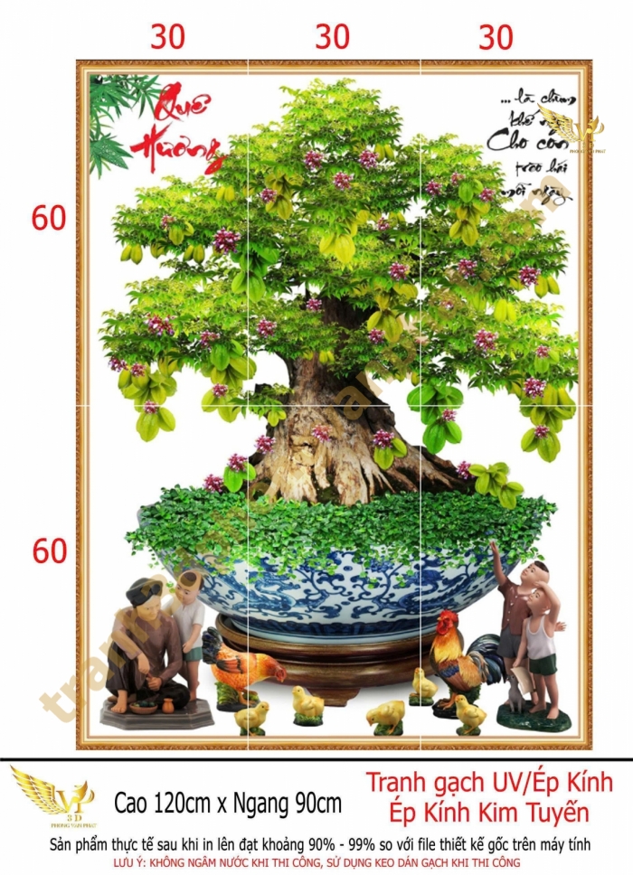 tranh gạch 3d hoa mai