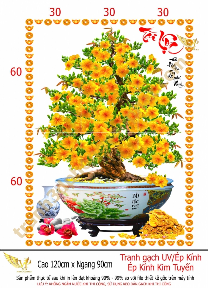 tranh gạch 3d hoa mai