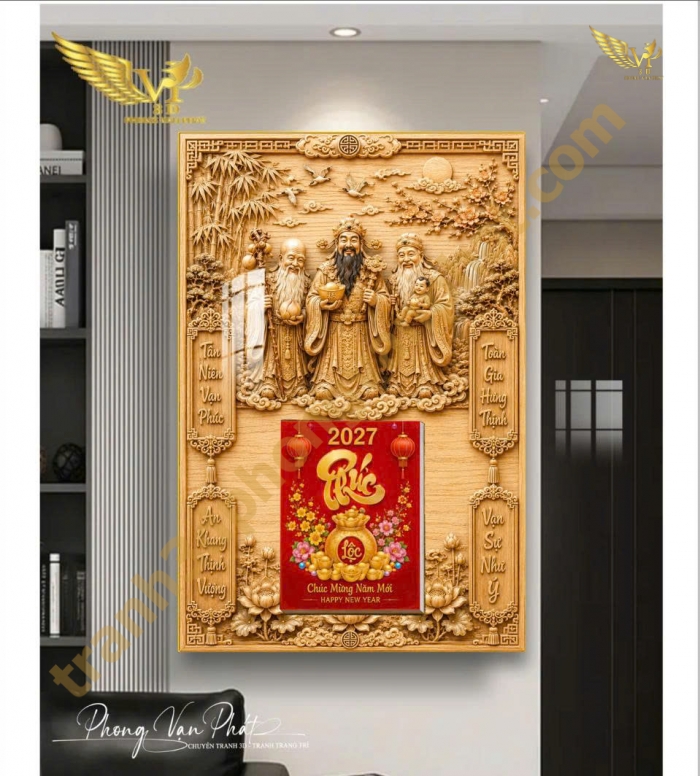 Lịch Gỗ Tráng Gương Đinh Mùi 2027