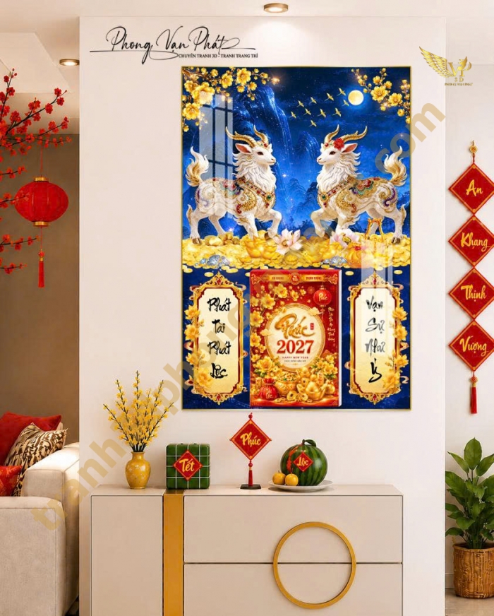 Lịch Gỗ Tráng Gương Tết 2027 – Quà Tặng Doanh Nghiệp Sang Trọng